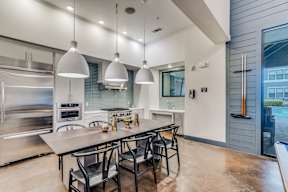 modern community kitchen area in clubhouse