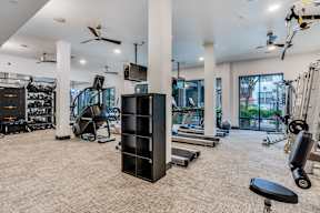 fitness center with cardio and weight equipment