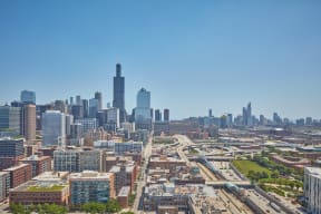 Chicago Skyline Views from Landmark West Loop Luxury Apartments