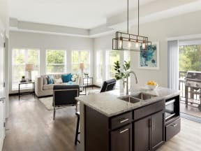 Kitchen into Living Room