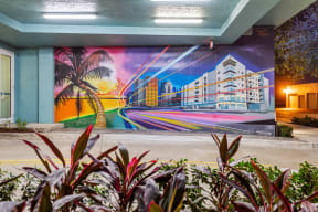 a mural on the wall of a building