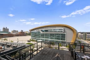 the view of the building from the roof of the amphitheater