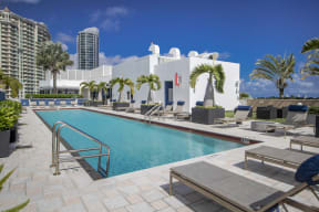 VU New River - Rooftop Sparkling Pool with Lounge Chairs