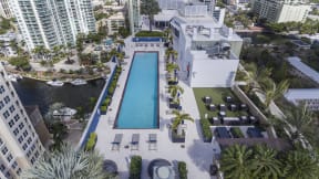 High Rise luxury rental apartments overlooking the New River in Fort Lauderdale, Florida near Las Olas Blvd.