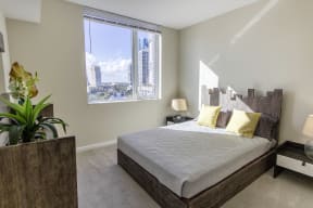 VU New River - Bedroom with Carpet and Large Window