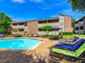 Pool with Lounge Chairs and Umbrellas
