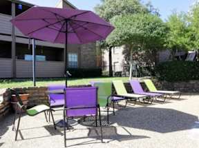 Pool with Lounge Chairs and Umbrellas