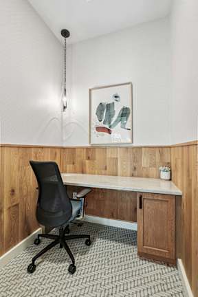 private offices for meetings with a desk