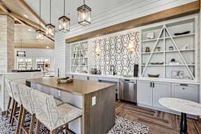 A clubhouse with an entertainment kitchen