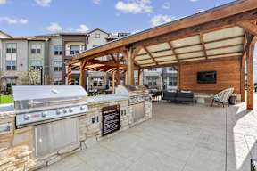 Outdoor grilling stations and dining area