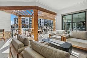 outdoor dining and entertainment area