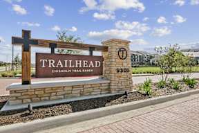 entrance to brand new apartments in fort worth texas