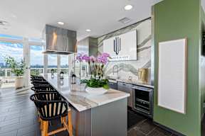 Roof- top Sky Lounge Kitchen with Fort Lauderdale City and River Views