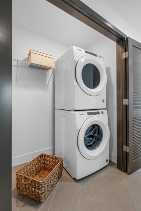 a washer and dryer in a laundry room