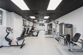 a room filled with lots of different types of exercise equipment at Courthouse Green Apartments, Chesterfield 