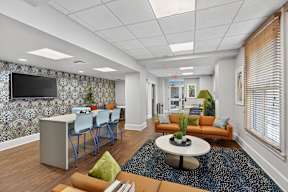 Apartment community room in downtown New Orleans with secured access