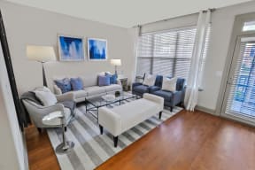 Living Room with Hardwood Flooring at The Estates at Ballantyne, Charlotte, NC, 28277
