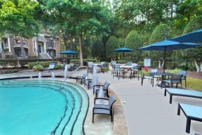 Swimming Pool with Chaise Lounge Chairs at The Estates at Ballantyne, Charlotte, North Carolina, 28277