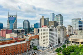 A cityscape with the WKYF building prominently displayed.