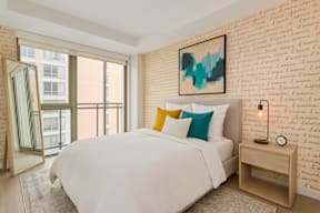 Bedroom with bed at Artline Apartments, Washington, 20024