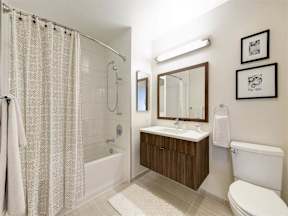 Bathroom area at Artline Apartments, Washington