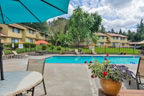 the swimming pool at our apartments