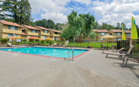 the swimming pool at our apartments