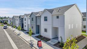 A row of townhouses for rent.