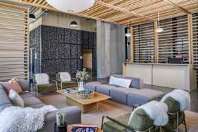 A modern living room at The Anthem at Square 10 Apartments, New Haven, Connecticut