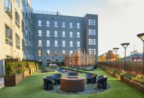 Courtyard Patio With Firepit at The Platform, Norwalk, CT, 06854