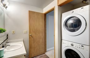 Seattle Apartments-  Laundry in the bathroom