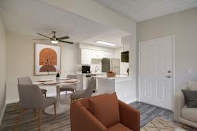 Dining room and kitchen