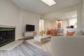 Living room with fireplace