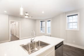 A kitchen at a two-bedroom suite for rent in Winnipeg