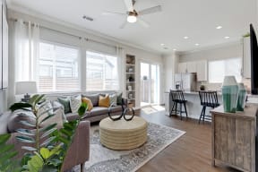 Living Room With Kitchen View at Avilla Traditions, Texas, 75052