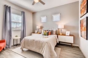 Bedroom With Expansive Windows at Avilla Northside, McKinney, Texas