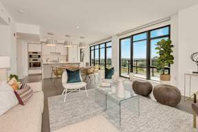 Living Room with floor to ceiling windows