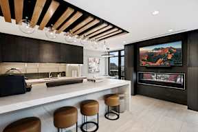 Resident lounge with fireplace