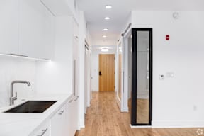 Jr. 1 Bedroom entryway with galley kitchen