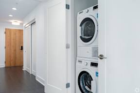 2 Bedroom/2 Bathroom floor plan entrance hallway with stackable washer and dryer