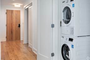 2 Bedroom/2 Bathroom floor plan entrance hallway with stackable washer and dryer