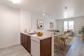 our apartments at the district feature a spacious kitchen and living room