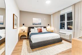 A Bedroom With a Window at Hue Soul Apartments, East Orange, New Jersey
