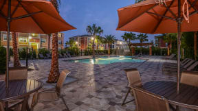 Resort-Style Pool Deck at The Amalfi Clearwater Luxury Apartments in Clearwater, FL