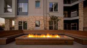 Outdoor Fireside Lounge at Parc at White Rock Luxury Apartments in Dallas TX
