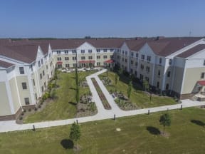 Aerial view of Meadow Green Senior Apartments  in Toms River NJ