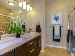 Double Vanities at The Amalfi Clearwater Luxury Apartments in Clearwater, FL