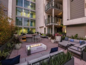 Garden Courtyard at F11 Luxury Apartments in San Diego, CA