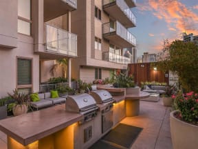 BBQ Grilling Terrace at F11 Luxury Apartments in San Diego, CA
