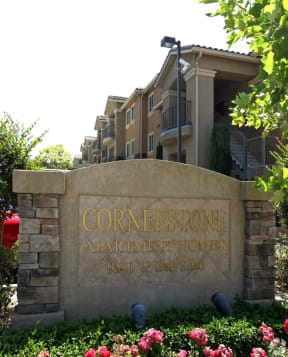 Monument Sign at Cornerstone Affordable Apartments in Anaheim, CA